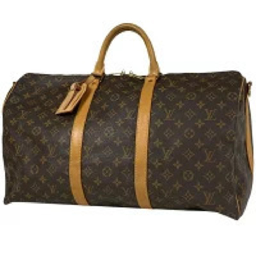 Louis Vuitton Keepall Bandoulire Travel Business Trip Boston Bag Monogram Brown